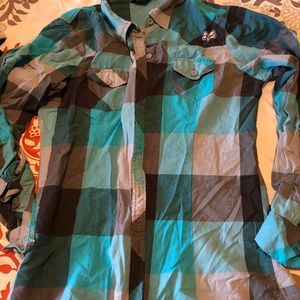 Fox Racing plaid button down shirt